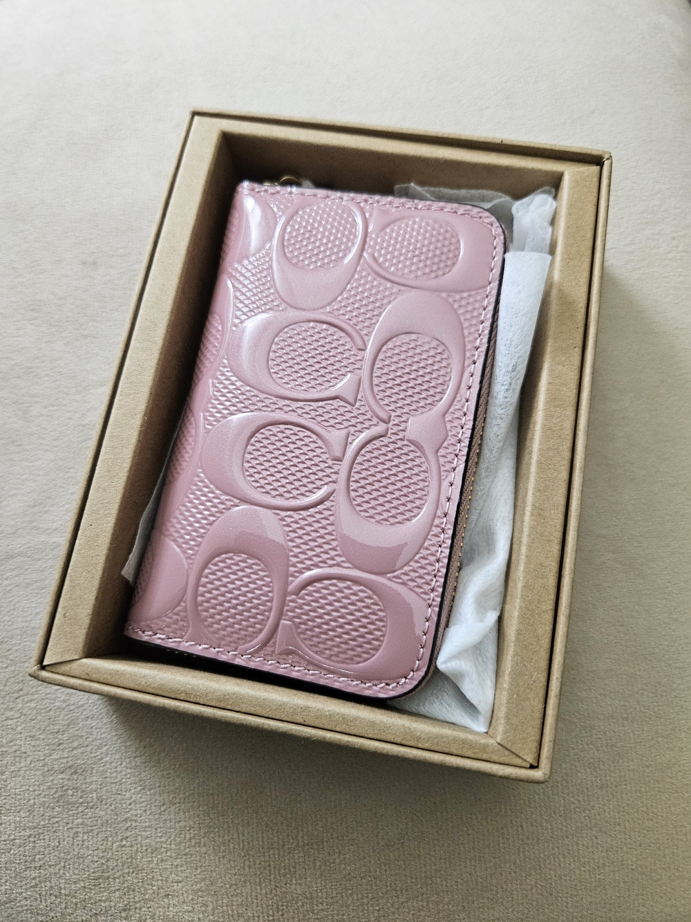 Coach Signature Embossed Essential Zip Card Case - Picture 2 of 3